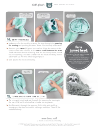 Sloth Plush Sewing Template, Page 13