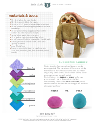 Sloth Plush Sewing Template, Page 3
