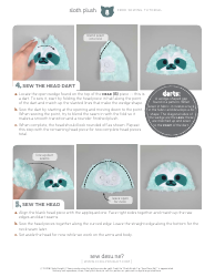 Sloth Plush Sewing Template, Page 8