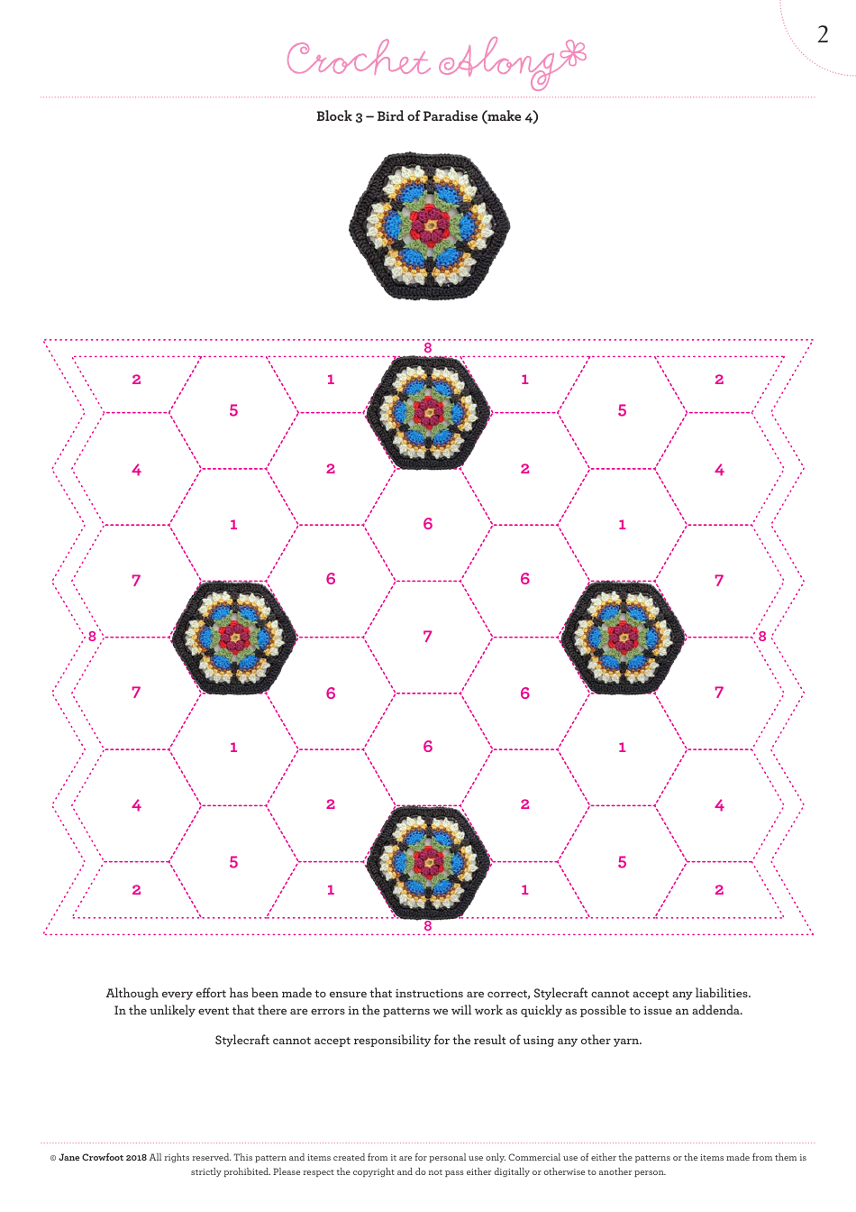 Bird of Paradise Crocheting Block Pattern, Page 3