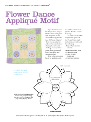 Document preview: Flower Dance Applique Motif Pattern Template