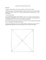 Document preview: Cardstock Wind Turbine Template