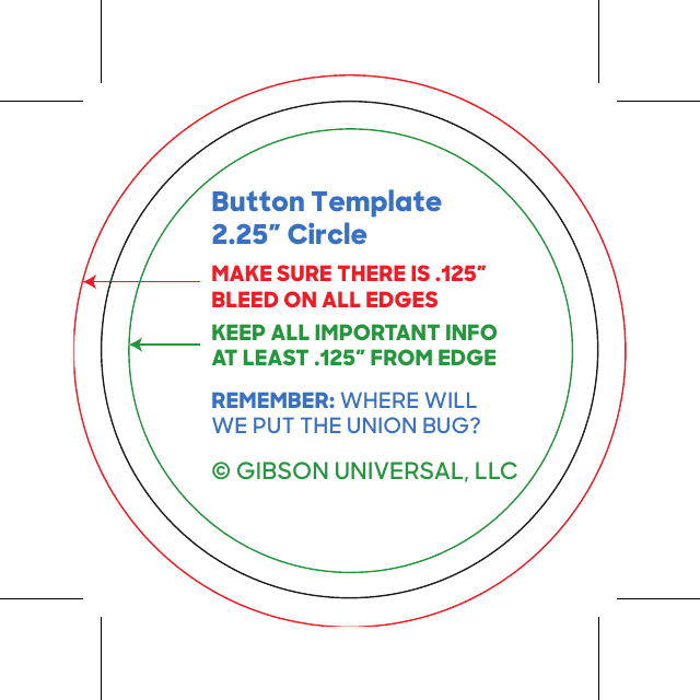 2.25" Button Template - Circle