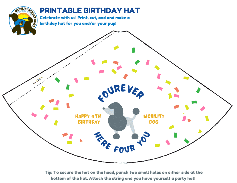 Birthday Hat Templates for Mobilitydogs