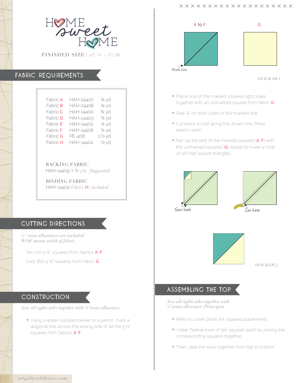 Happy Home Quilt Pattern, Page 3