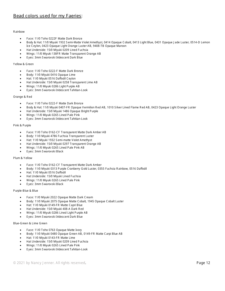 Faerie Beading Patterns, Page 12