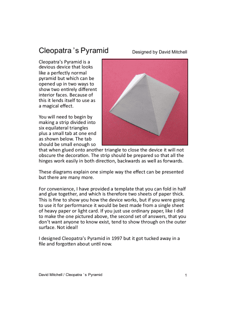Origami Cleopatra's Pyramid Guide