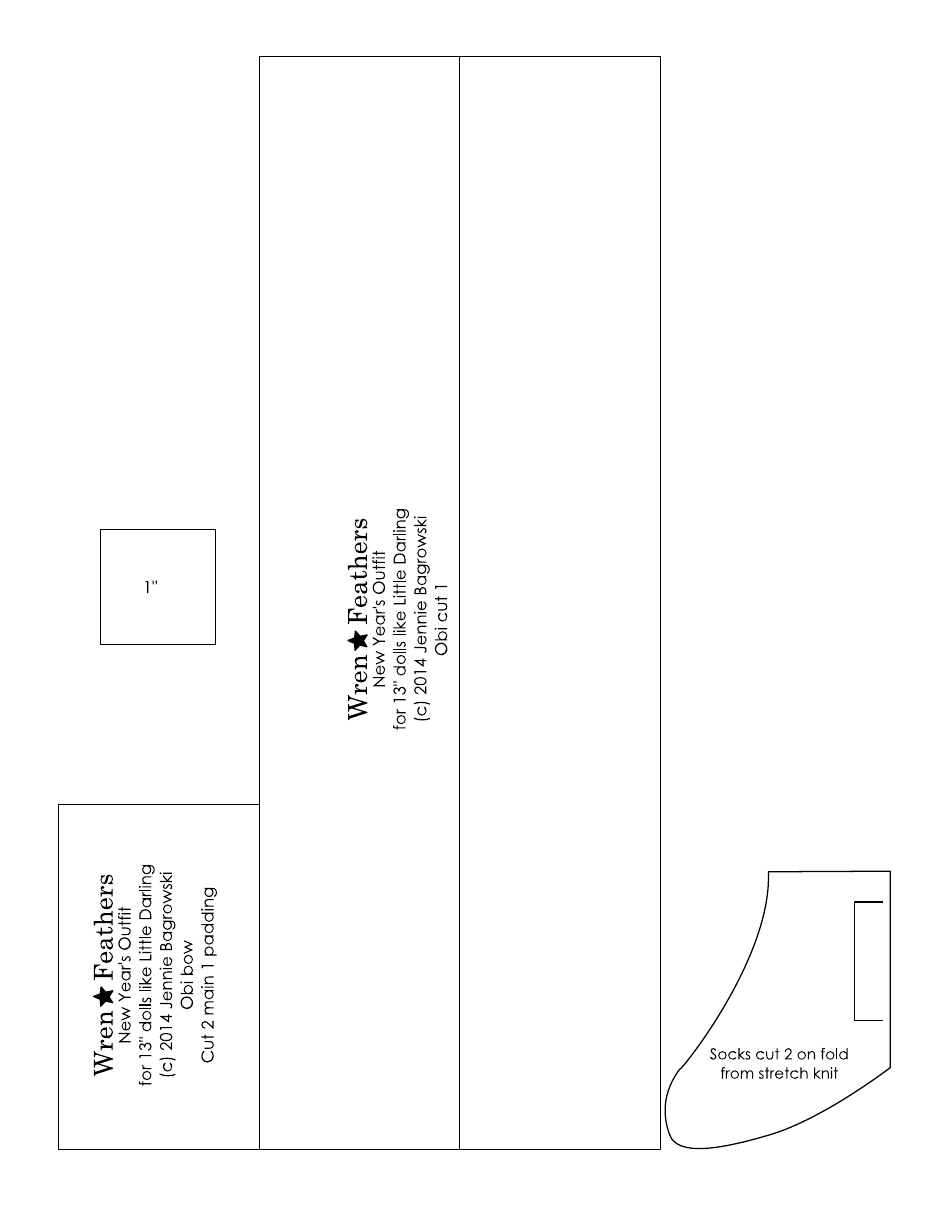 13 Doll New Years Outfit Sewing Pattern Templates, Page 12