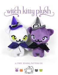 Witch Kitty Plush Sewing Pattern Template