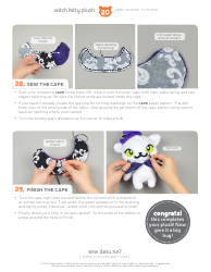 Witch Kitty Plush Sewing Pattern Template, Page 20