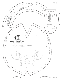 Witch Kitty Plush Sewing Pattern Template, Page 21