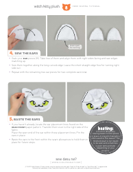 Witch Kitty Plush Sewing Pattern Template, Page 8