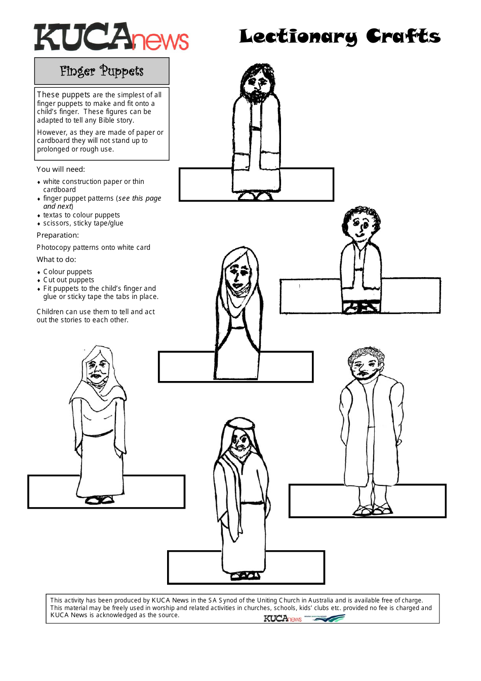 Bible Character Finger Puppet Templates - Printable Craft Templates