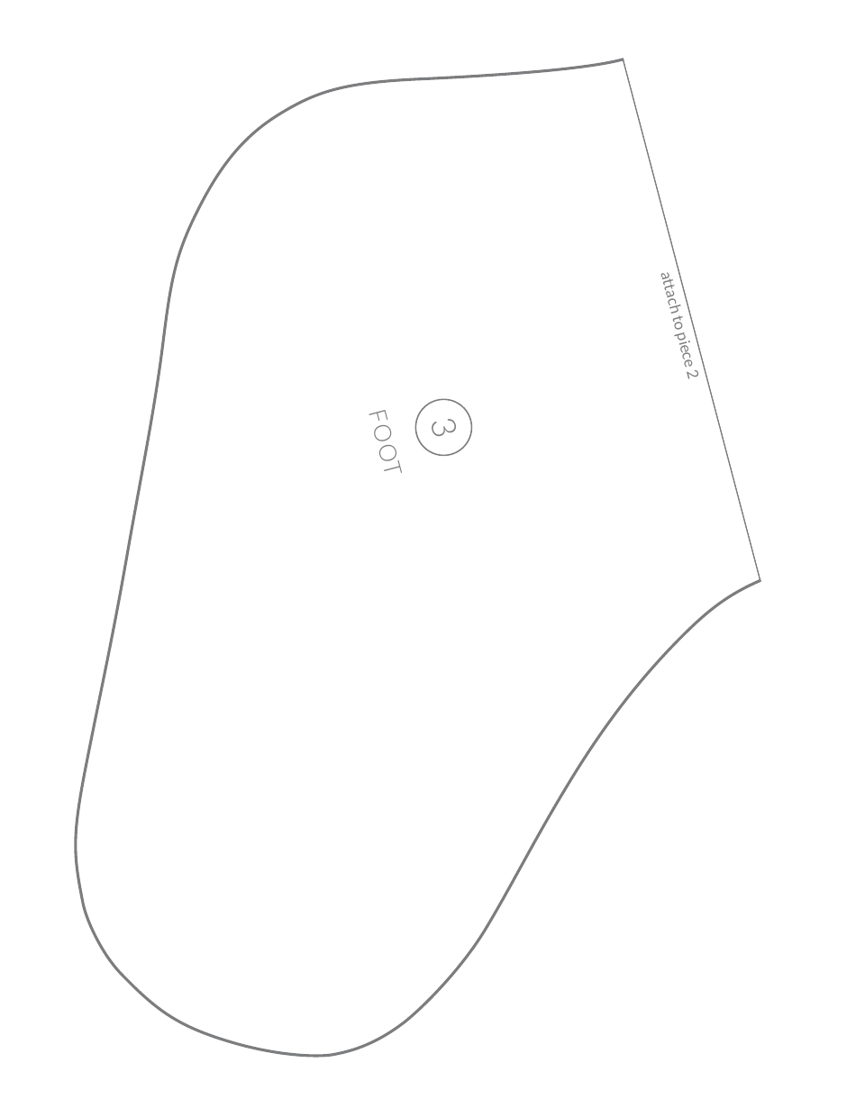 Winter Flower Christmas Stocking Sewing Pattern Template, Page 3