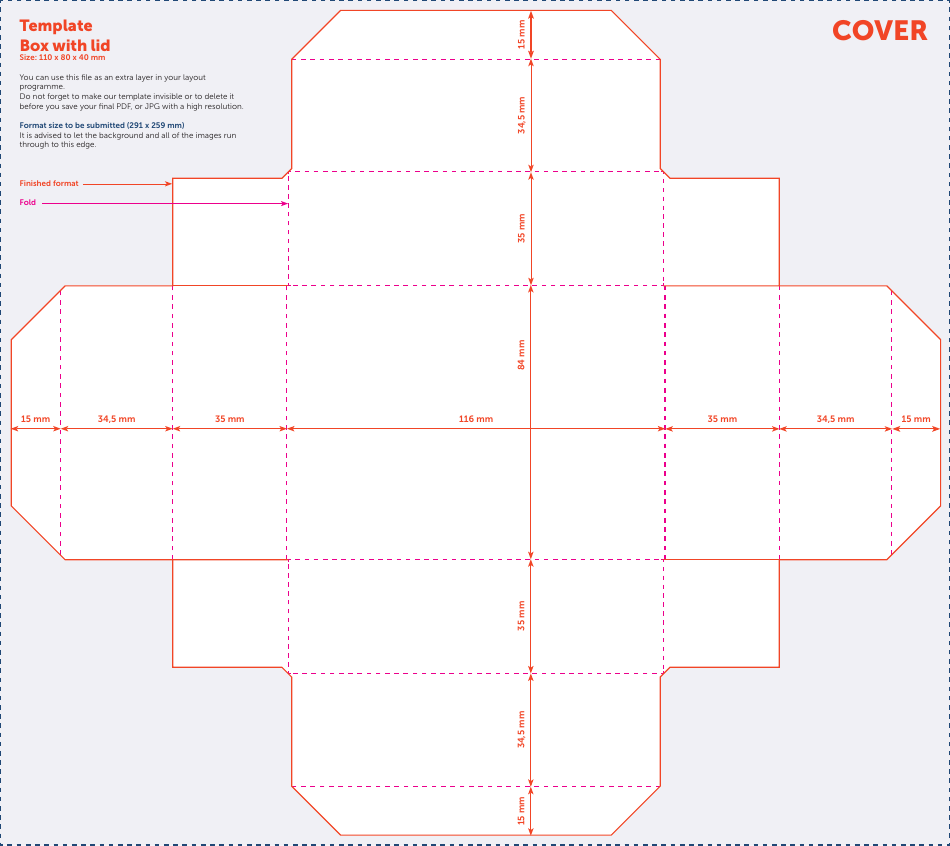 Box With Lid Template Preview - A useful and versatile box template with a lid