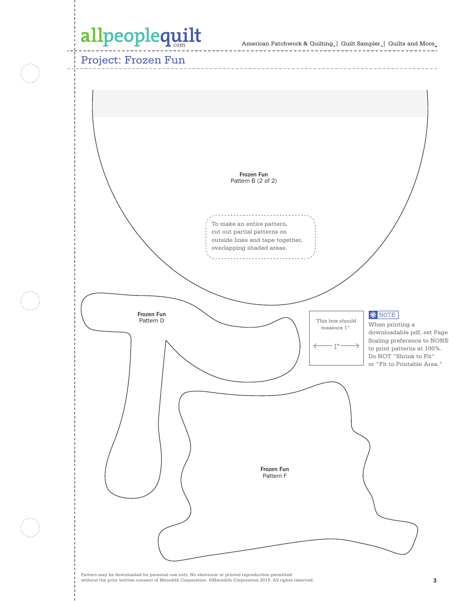 Frozen Fun Quilt Pattern Template, Page 3