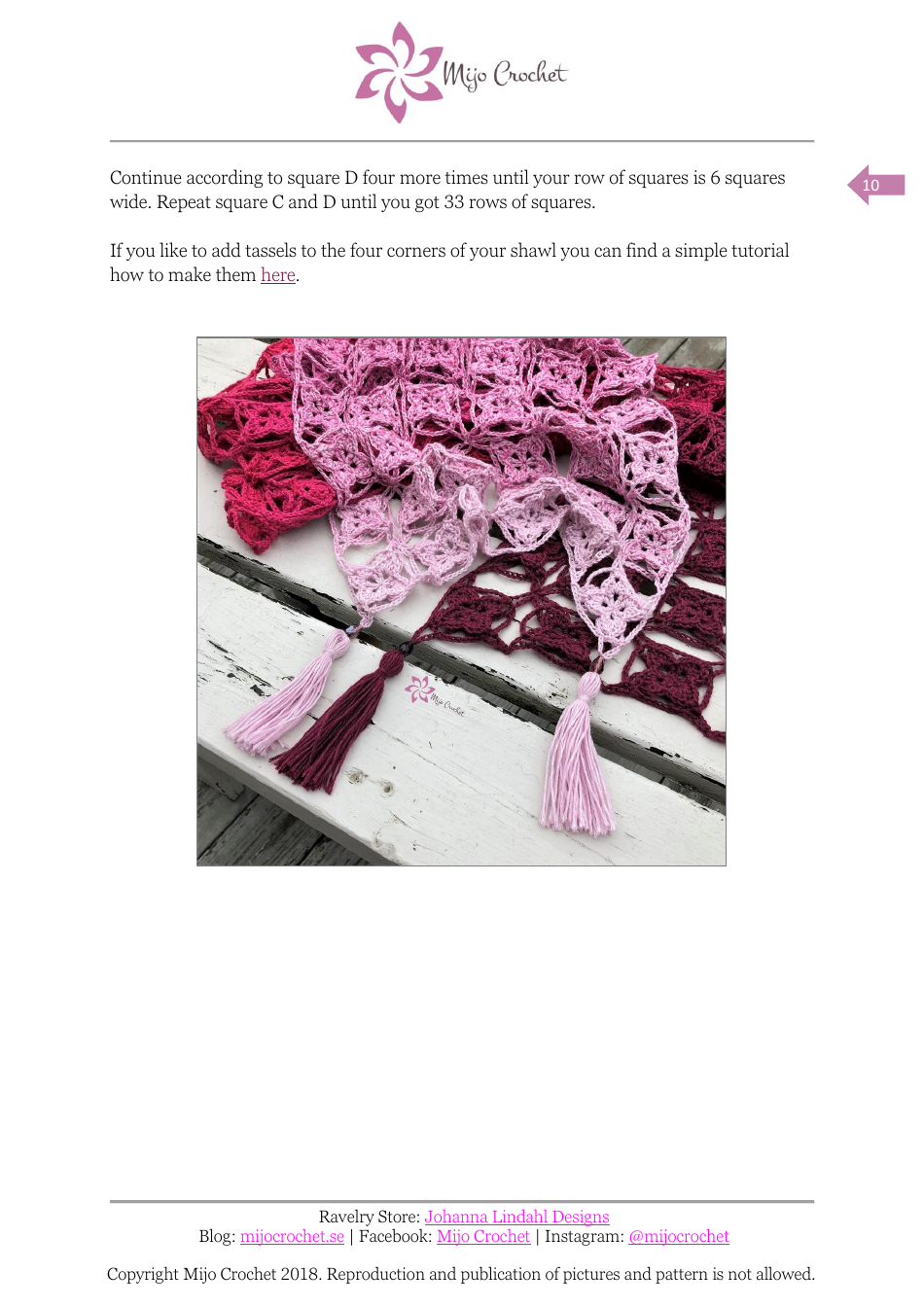 Floral Maze Shawl Crochet Pattern, Page 10