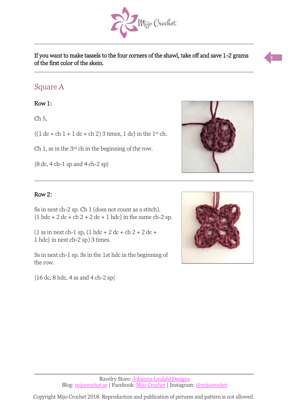 Floral Maze Shawl Crochet Pattern, Page 3