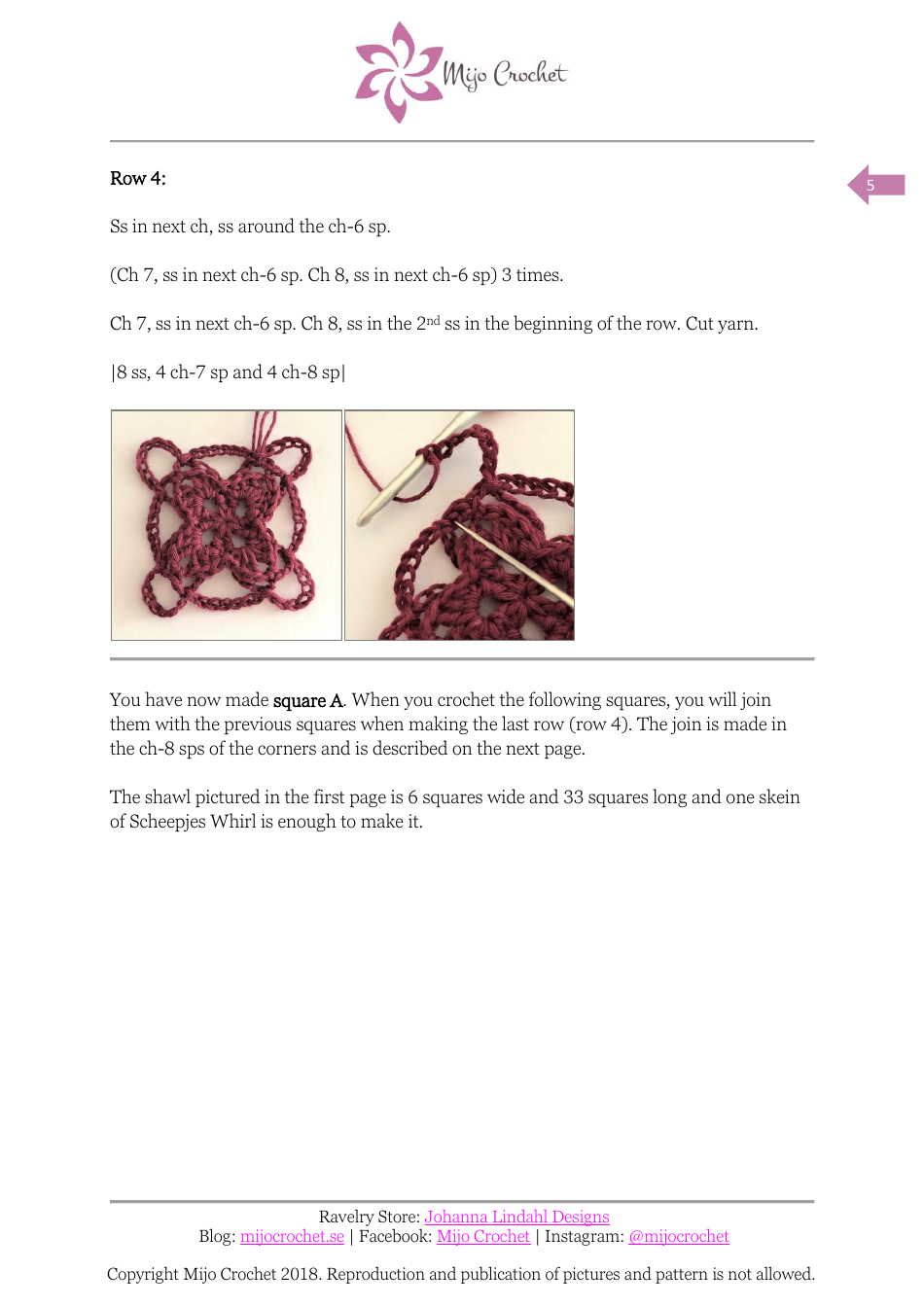 Floral Maze Shawl Crochet Pattern, Page 5