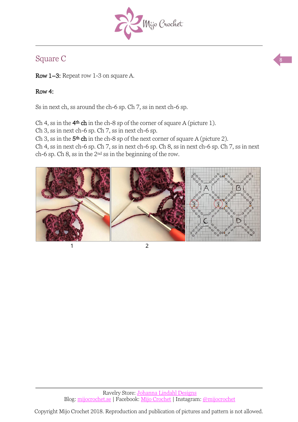 Floral Maze Shawl Crochet Pattern, Page 8