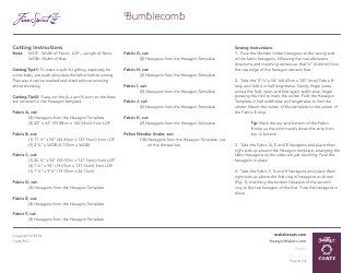 Bumblecomb Quilt Pattern Template, Page 2