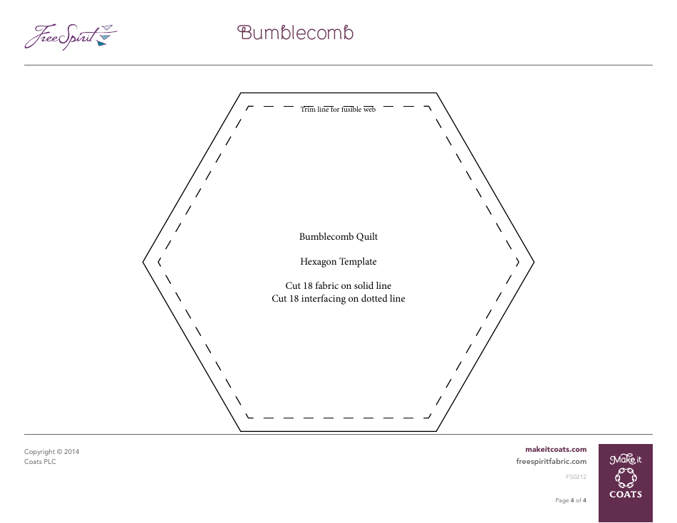 Bumblecomb Quilt Pattern Template, Page 4