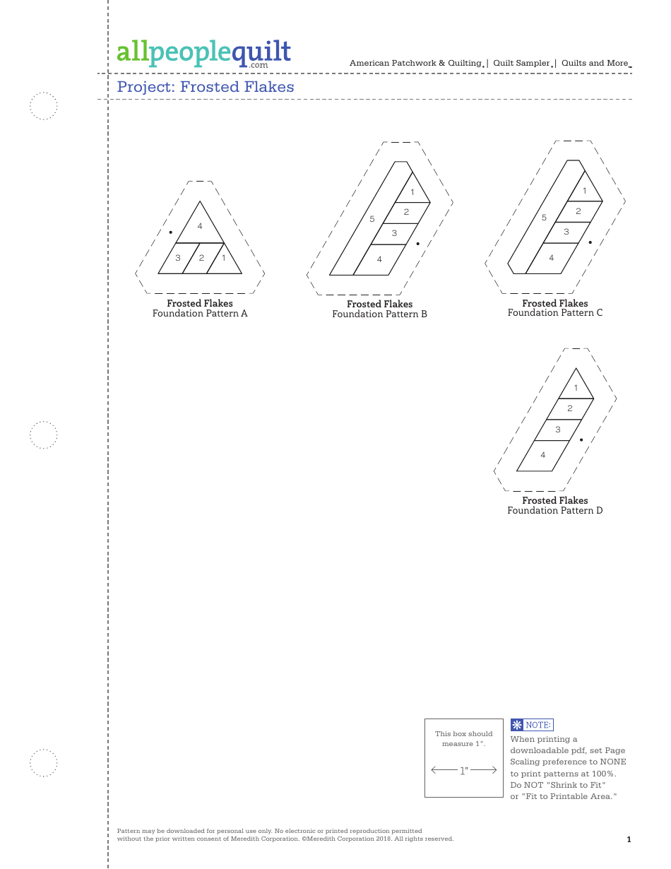 Frosted Flake Quilt Pattern Templates - Image Preview