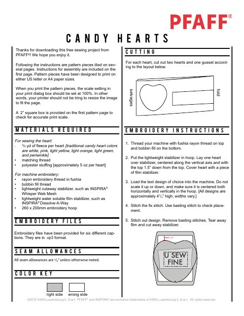 Candy Heart Sewing Pattern Templates