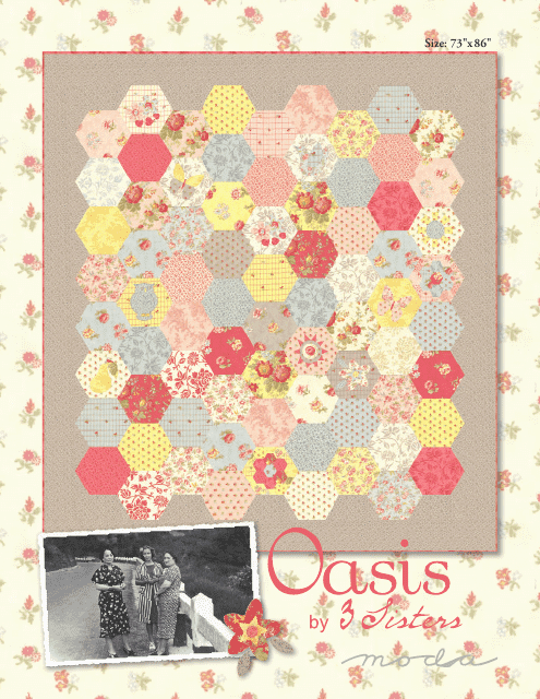 Hexagon Oasis Quilting Pattern Templates - Editable Template