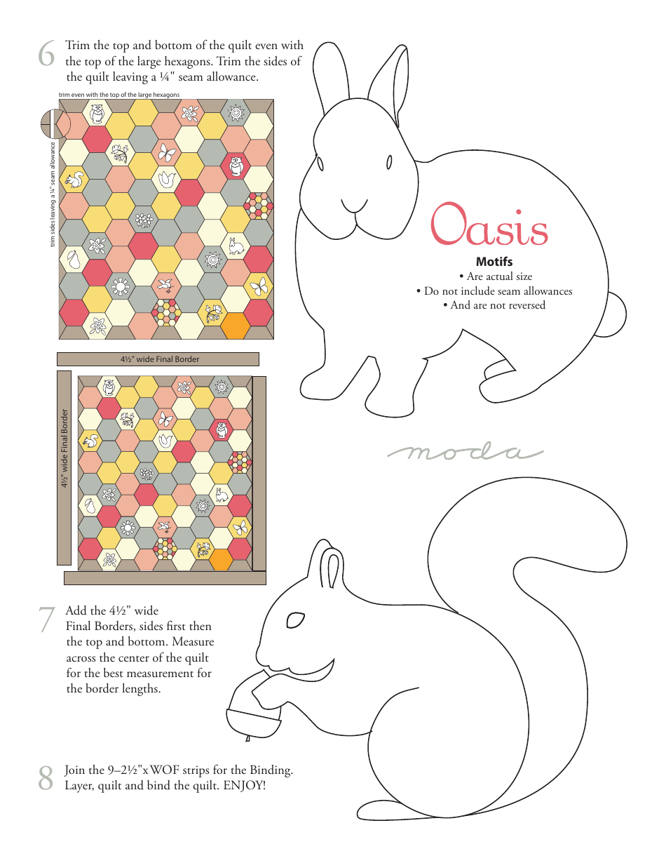 Hexagon Oasis Quilting Pattern Templates, Page 7