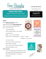Document preview: Hexagon Table Topper Quilt Pattern