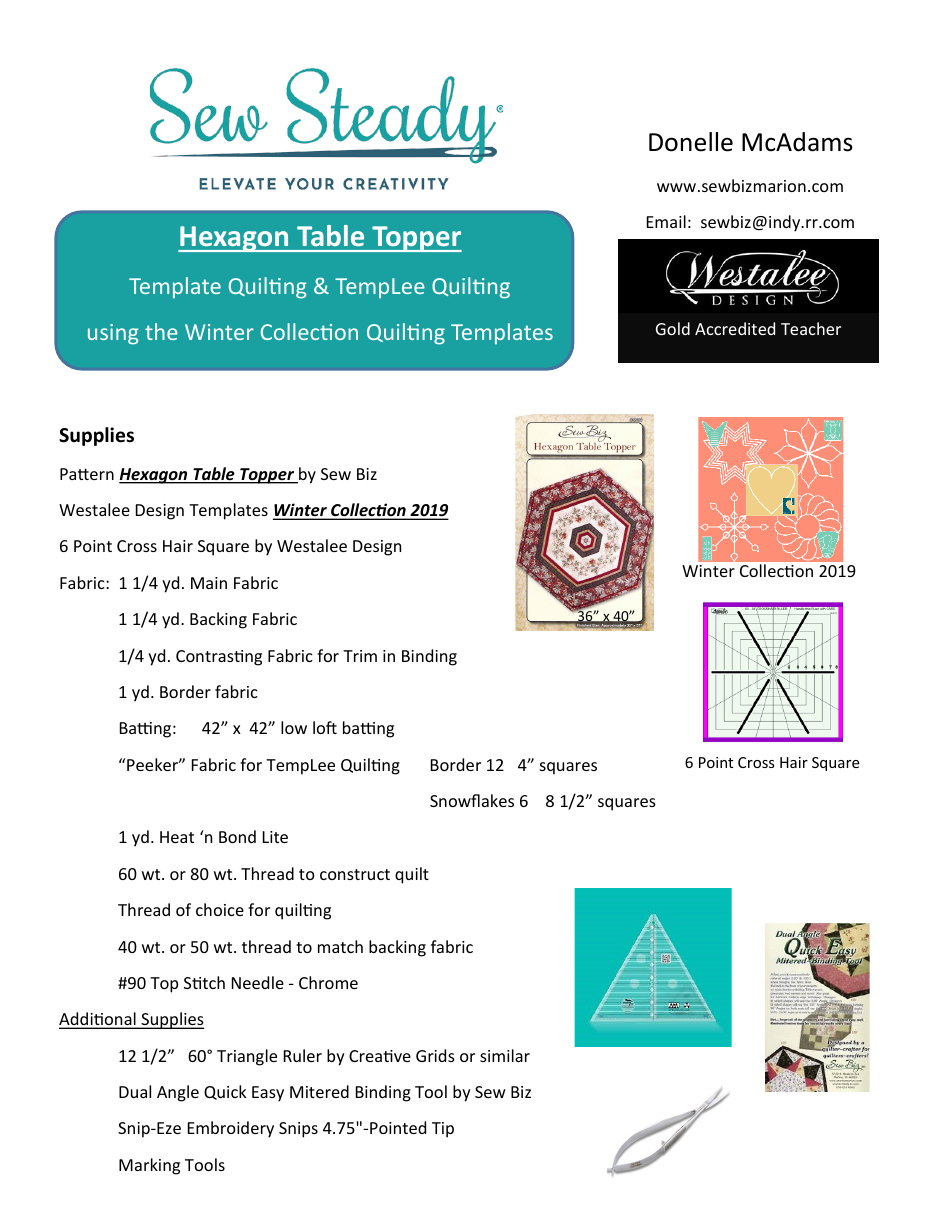 Hexagon Table Topper Quilt Pattern Download Printable PDF Templateroller