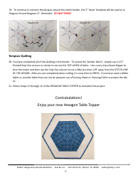 Hexagon Table Topper Quilt Pattern, Page 7