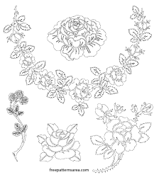 Document preview: Rose Stencil Outline Template