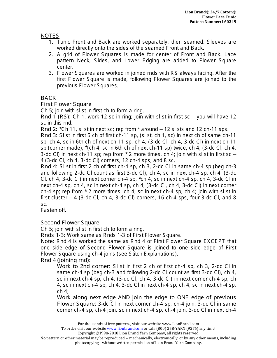 Flower Lace Tunic Crochet Pattern, Page 3