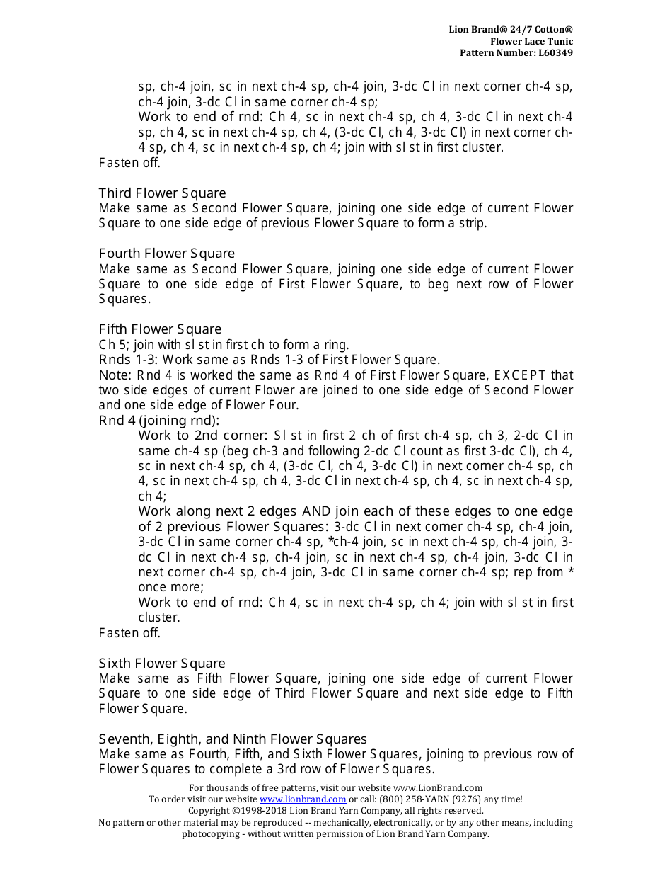 Flower Lace Tunic Crochet Pattern, Page 4