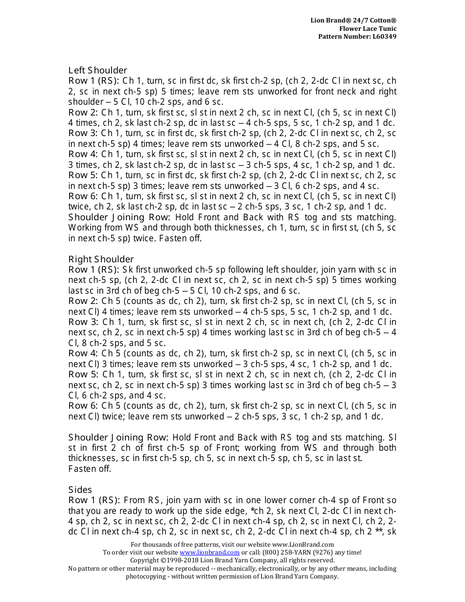 Flower Lace Tunic Crochet Pattern, Page 6