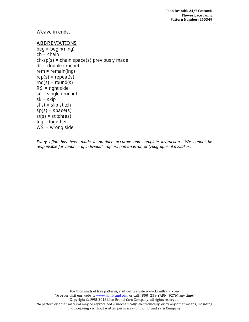 Flower Lace Tunic Crochet Pattern, Page 9