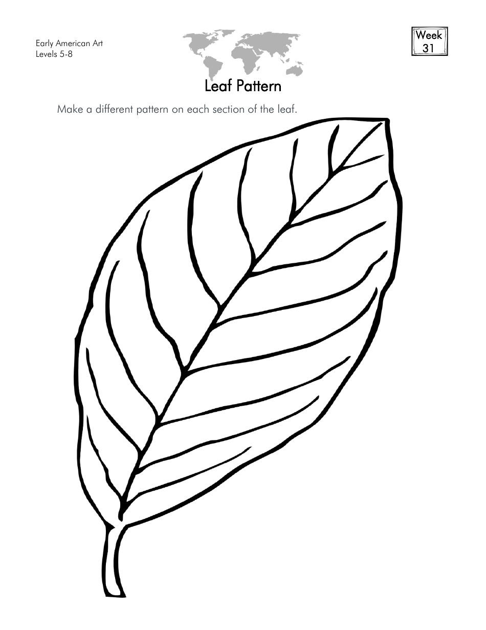 Leaf Pattern Template - Early American Art, Page 1