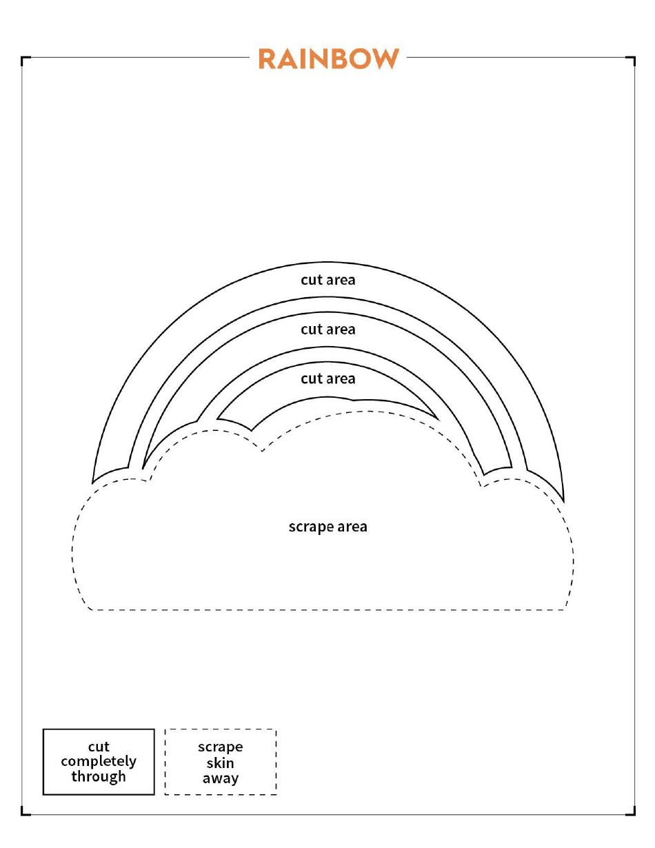Rainbow Pumpkin Stencil Pattern Template, Page 2