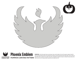 Document preview: Phoenix Emblem Pumpkin Carving Pattern Template