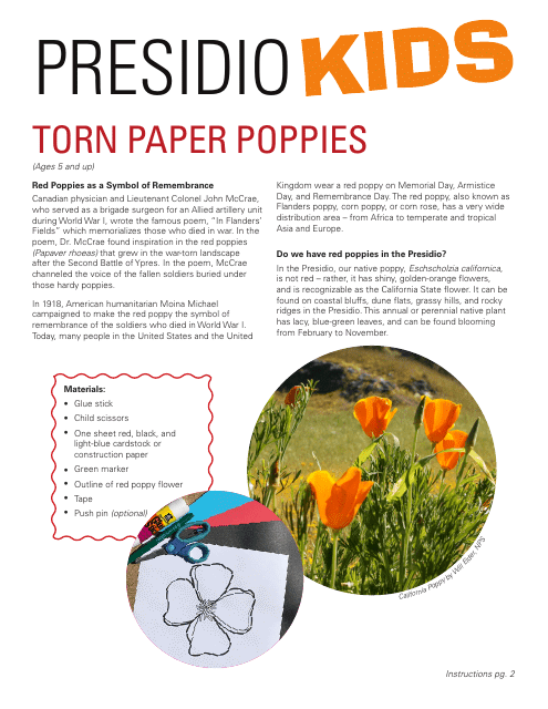 Torn Paper Poppy Template Image