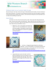 Document preview: Summer Quilting Pattern