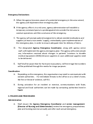 Home Health Agency Emergency Operations Plan - Louisiana, Page 12