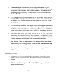 Home Health Agency Emergency Operations Plan - Louisiana, Page 15