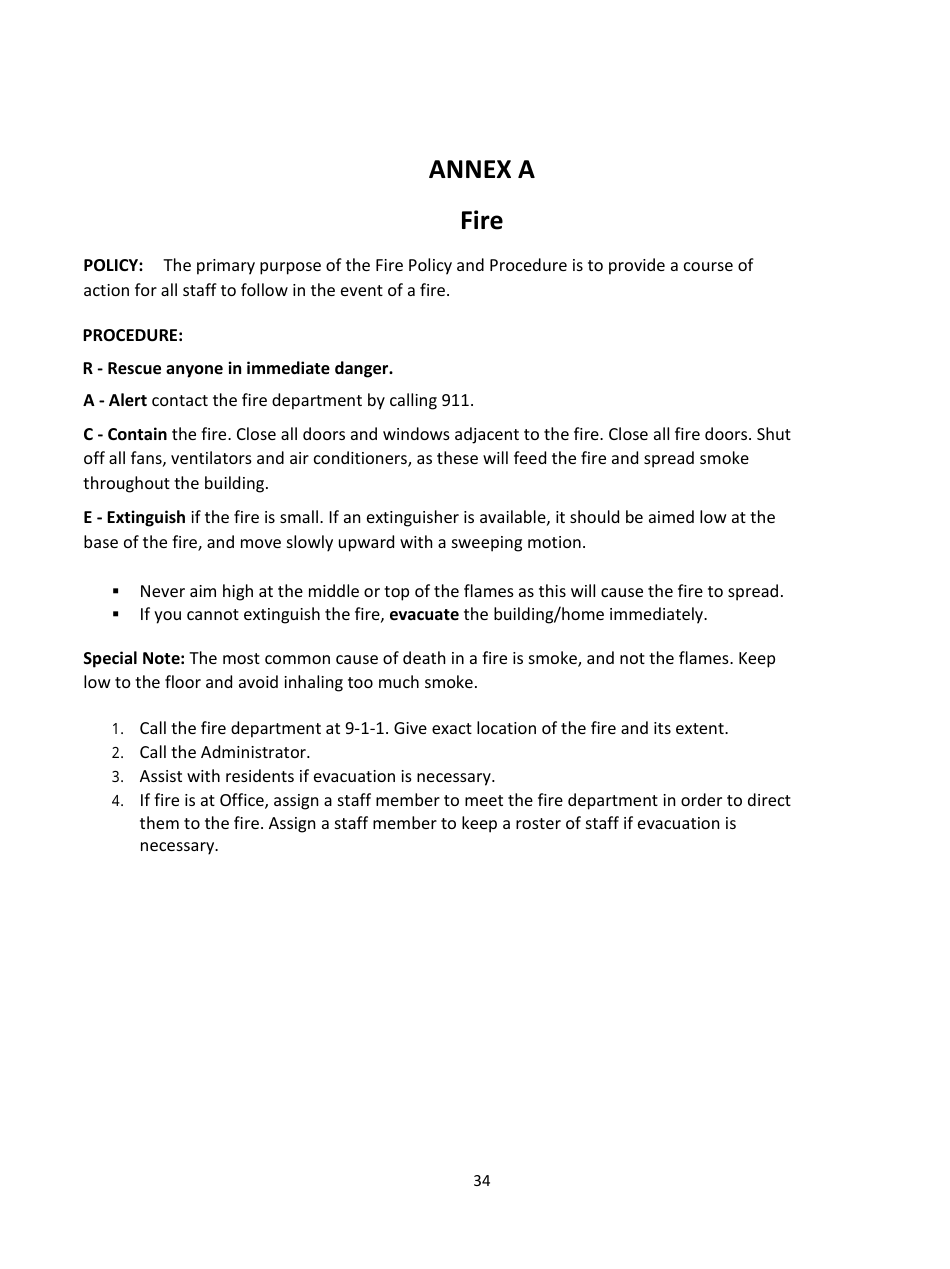 Home Health Agency Emergency Operations Plan - Louisiana, Page 34