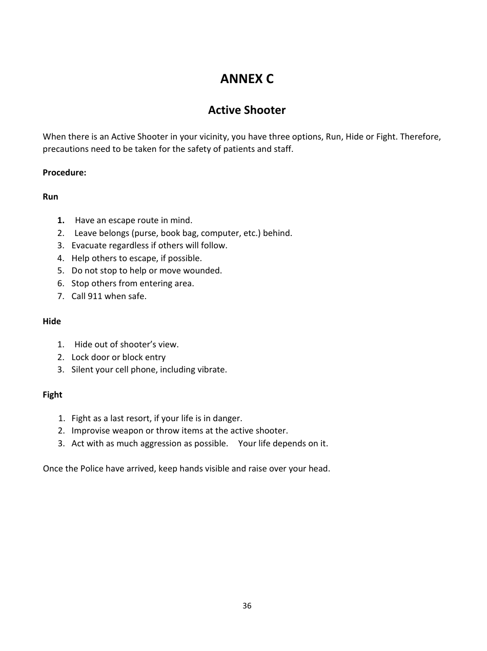 Home Health Agency Emergency Operations Plan - Louisiana, Page 36