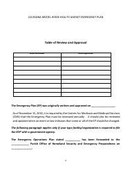 Home Health Agency Emergency Operations Plan - Louisiana, Page 4