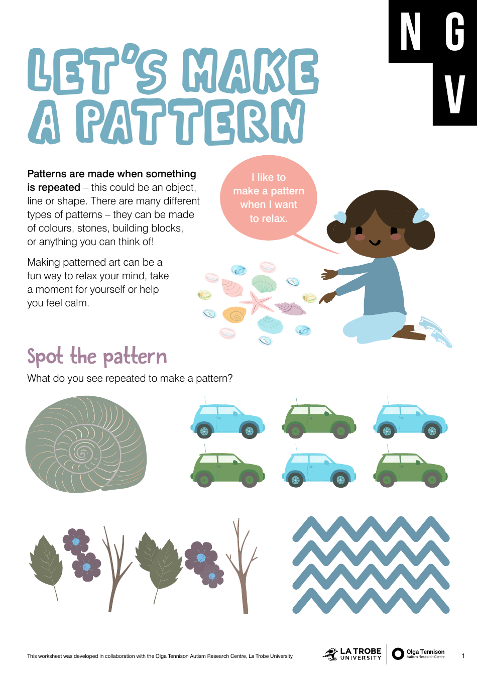 Autism Drawing Pattern Template - A customized drawing pattern for autism-related art
