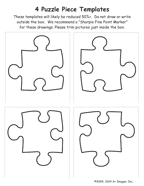 4 Puzzle Piece Templates